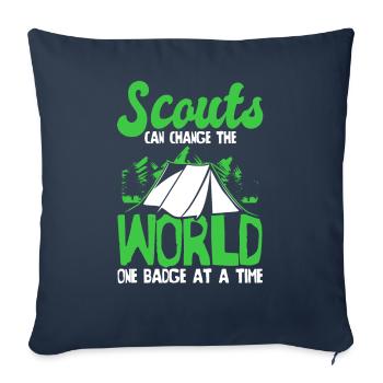 Insigne scout - Housse de coussin décorative 45 x 45 cm - bleu marine - Devant