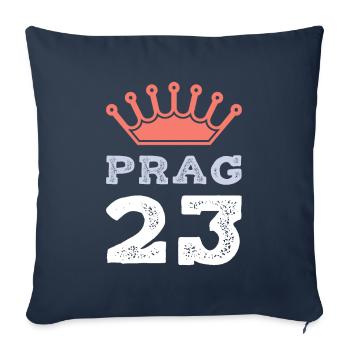 Prague 23 Maillot 2023 - Housse de coussin décorative 45 x 45 cm - bleu marine - Devant