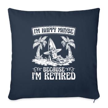 Pension de pensionné - Housse de coussin décorative 45 x 45 cm - bleu marine - Devant