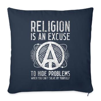 Atheist Atheism - Sofa pillowcase 17,3'' x 17,3'' (45 x 45 cm) - navy - Front