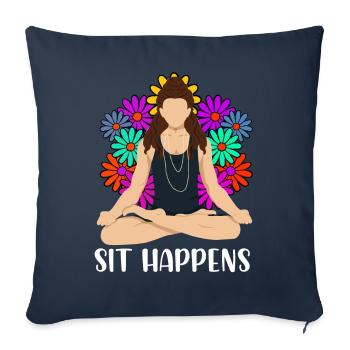 Meditation Meditieren - Sofa pillowcase 17,3'' x 17,3'' (45 x 45 cm) - navy - Front