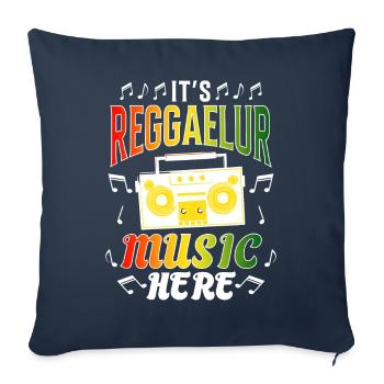 Reggae Rastafari Jamaïque - Housse de coussin décorative 45 x 45 cm - bleu marine - Devant