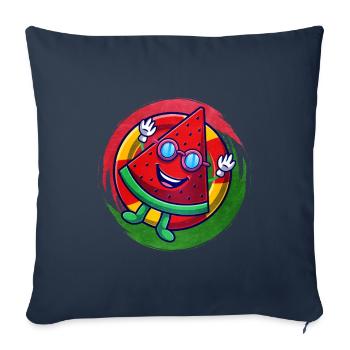 Pastèque - Housse de coussin décorative 45 x 45 cm - bleu marine - Devant