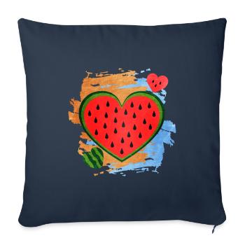 Pastèque - Housse de coussin décorative 45 x 45 cm - bleu marine - Devant