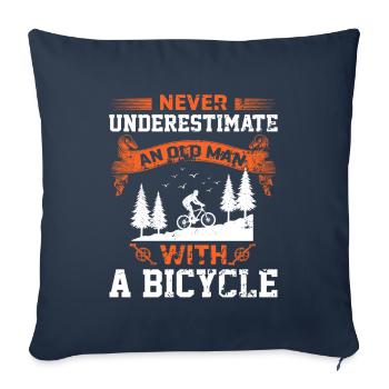 Vélo | Vieux dicton - Housse de coussin décorative 45 x 45 cm - bleu marine - Devant
