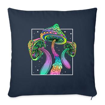 Psychedelic Fungi Festival EDM Music - Sofa pillowcase 17,3'' x 17,3'' (45 x 45 cm) - navy - Front