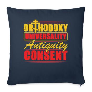 Orthodoxe - Housse de coussin décorative 45 x 45 cm - bleu marine - Devant