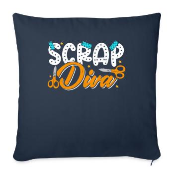 Scrapbooking Scrapbooker - Housse de coussin décorative 45 x 45 cm - bleu marine - Devant