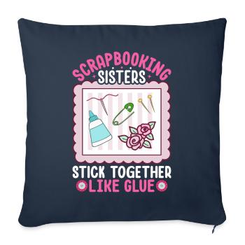 Scrapbooker - Housse de coussin décorative 45 x 45 cm - bleu marine - Devant
