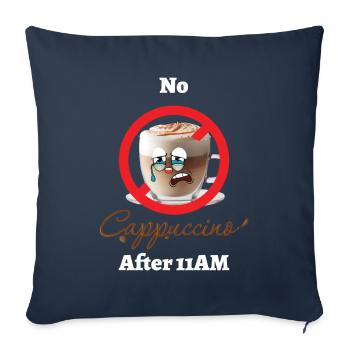 Pas de cappuccino après 11h Café Italie - Housse de coussin décorative 45 x 45 cm - bleu marine - Devant
