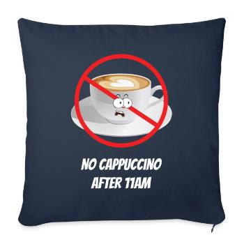 Pas de cappuccino après 11h Café Italie - Housse de coussin décorative 45 x 45 cm - bleu marine - Devant