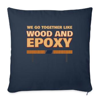 Wood And Epoxy Epoxy Resin - Sofa pillowcase 17,3'' x 17,3'' (45 x 45 cm) - navy - Front
