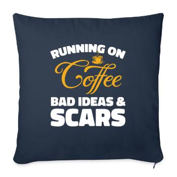 Black Humor Coffee Running On Coffee - Sofa pillowcase 17,3'' x 17,3'' (45 x 45 cm) - navy - Front