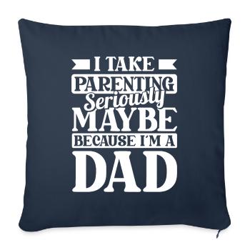 Père de l’humour noir - Housse de coussin décorative 45 x 45 cm - bleu marine - Devant