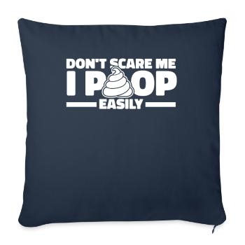 L’humour noir ne me fait pas peur je fais caca facilement - Housse de coussin décorative 45 x 45 cm - bleu marine - Devant