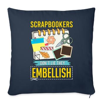 Scrapbooking - Sofa pillowcase 17,3'' x 17,3'' (45 x 45 cm) - navy - Front