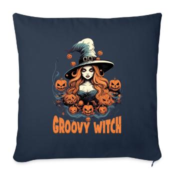 Art sombre magique Conceptions de sorcières occultes - Housse de coussin décorative 45 x 45 cm - bleu marine - Devant