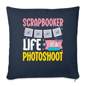 Scrapbooking - Sofa pillowcase 17,3'' x 17,3'' (45 x 45 cm) - navy - Front