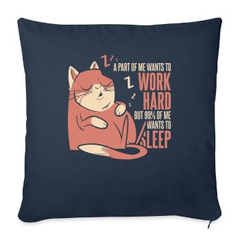 Cat Humor - Sofa pillowcase 17,3'' x 17,3'' (45 x 45 cm) - navy - Front