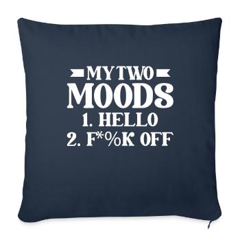 L’humour noir Rude My Two Moods - Housse de coussin décorative 45 x 45 cm - bleu marine - Devant