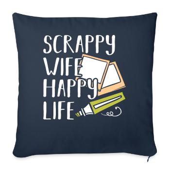 Scrapbooking Scrapbooker - Housse de coussin décorative 45 x 45 cm - bleu marine - Devant