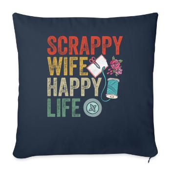 Scrapbooking Scrapbooker - Housse de coussin décorative 45 x 45 cm - bleu marine - Devant
