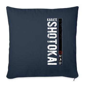 Karaté Shotokai Kanji Art Martial Japon - Housse de coussin décorative 45 x 45 cm - bleu marine - Devant