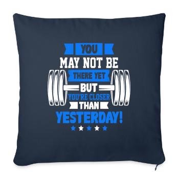 Gym Fitness Training Musculation Bodybuilder Dumbbell - Housse de coussin décorative 45 x 45 cm - bleu marine - Devant