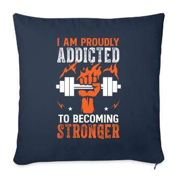 Musculation Bodybuilder Dumbbell Gym Fitness - Housse de coussin décorative 45 x 45 cm - bleu marine - Devant