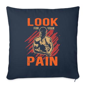 Fitness Training Gym Musculation Musculier Muscle - Housse de coussin décorative 45 x 45 cm - bleu marine - Devant