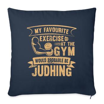 Musculation Bodybuilder Pompes Gym Fitness Training - Housse de coussin décorative 45 x 45 cm - bleu marine - Devant