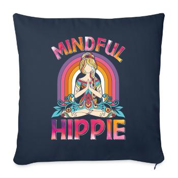 Méditation Yoga Paix Gentillesse Tie Dy - Housse de coussin décorative 45 x 45 cm - bleu marine - Devant