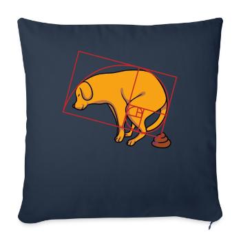 Mèmes de chiens du nombre d’or de Fibonacci - Housse de coussin décorative 45 x 45 cm - bleu marine - Devant