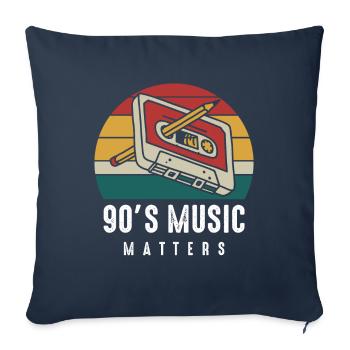 Neunziger Jahre Musik - Kassette mit Bleistift - Sofakissenbezug 45 x 45 cm - Navy - Vorne