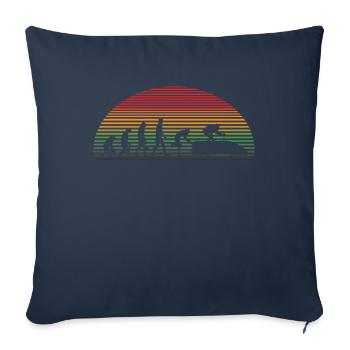 Bobsleigh Retro Bob Ice Sled - Housse de coussin décorative 45 x 45 cm - bleu marine - Devant