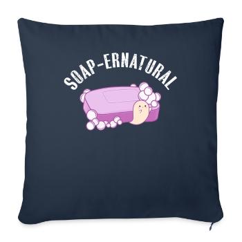 Fabrication de savon, savonnier, savonologue - Housse de coussin décorative 45 x 45 cm - bleu marine - Devant
