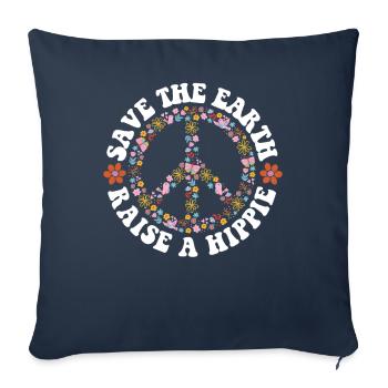 Peace Earth Day - Sofa pillowcase 17,3'' x 17,3'' (45 x 45 cm) - navy - Front