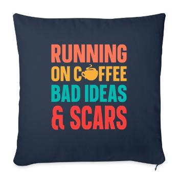 Black Humor Coffee Running On Coffee - Sofa pillowcase 17,3'' x 17,3'' (45 x 45 cm) - navy - Front