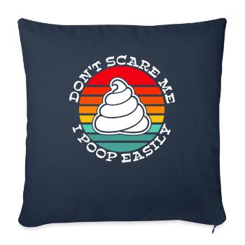 L’humour noir ne me fait pas peur je fais caca facilement - Housse de coussin décorative 45 x 45 cm - bleu marine - Devant