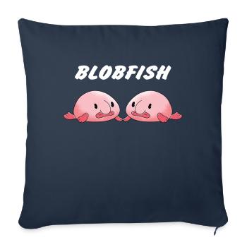 Blob Blobfish Fish Mer - Housse de coussin décorative 45 x 45 cm - bleu marine - Devant
