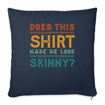 Humour noir mince - Housse de coussin décorative 45 x 45 cm - bleu marine - Devant