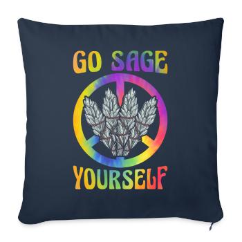 Hippie Peace Groovy - Housse de coussin décorative 45 x 45 cm - bleu marine - Devant