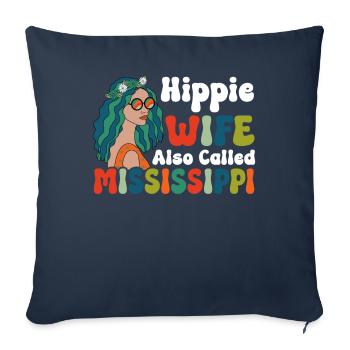 Paix Groovy - Housse de coussin décorative 45 x 45 cm - bleu marine - Devant