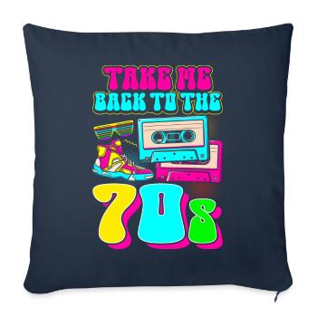 Hippie Groovy Retro Vaporwave - Housse de coussin décorative 45 x 45 cm - bleu marine - Devant