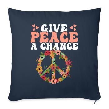 Hippie Peace Kindness - Sofa pillowcase 17,3'' x 17,3'' (45 x 45 cm) - navy - Front