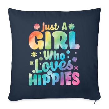 Peace Tie Teinture Groovy - Housse de coussin décorative 45 x 45 cm - bleu marine - Devant