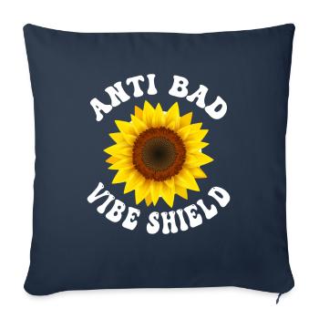 Drôle Hippie Groovy Peace Kindness - Housse de coussin décorative 45 x 45 cm - bleu marine - Devant