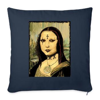 Gothic Goth Mona Lisa - Sofa pillowcase 17,3'' x 17,3'' (45 x 45 cm) - navy - Front
