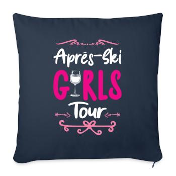 Après-Ski Girls Tour - Housse de coussin décorative 45 x 45 cm - bleu marine - Devant