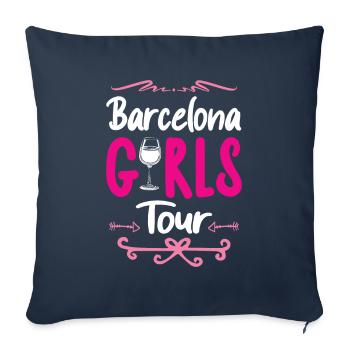 Barcelona Girls Tour - Housse de coussin décorative 45 x 45 cm - bleu marine - Devant